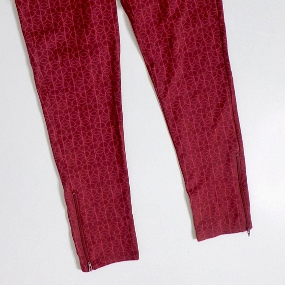 BETABRAND Pencil Dress Pants Skinny-Leg Red Geometric Floral Pockets Small - Picture 5 of 11